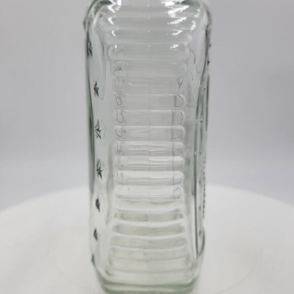 Vtg 1776 Log Cabin Syrup Clear Glass Bottle Bicentennial Flask Embossed Eagle - Picture 5 of 8